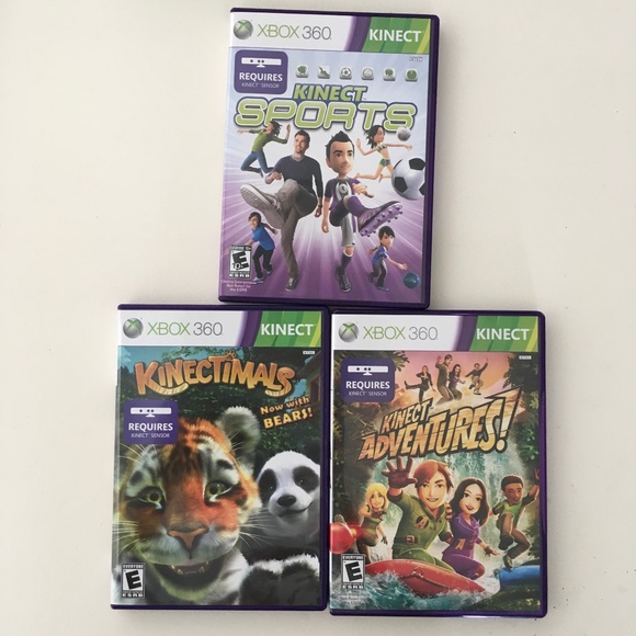 XBOX 360 KINECT 3 Game Lot (Sports, Kinectimals, Adventures) - Picture 1 of 7